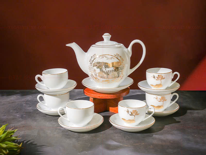 Bộ ấm chén quà tặng cho quân đội 