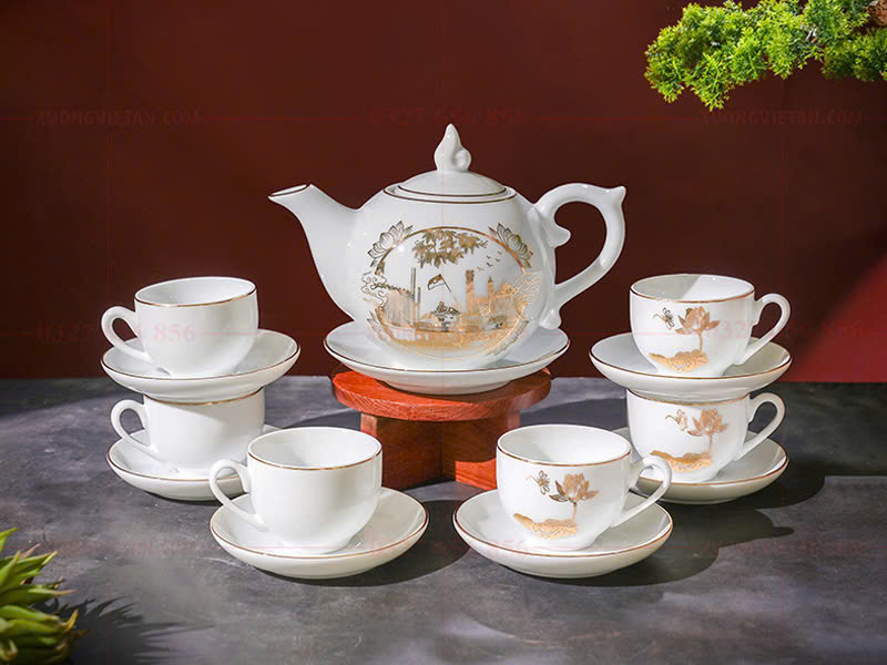 Bộ ấm chén quà tặng cho quân đội 