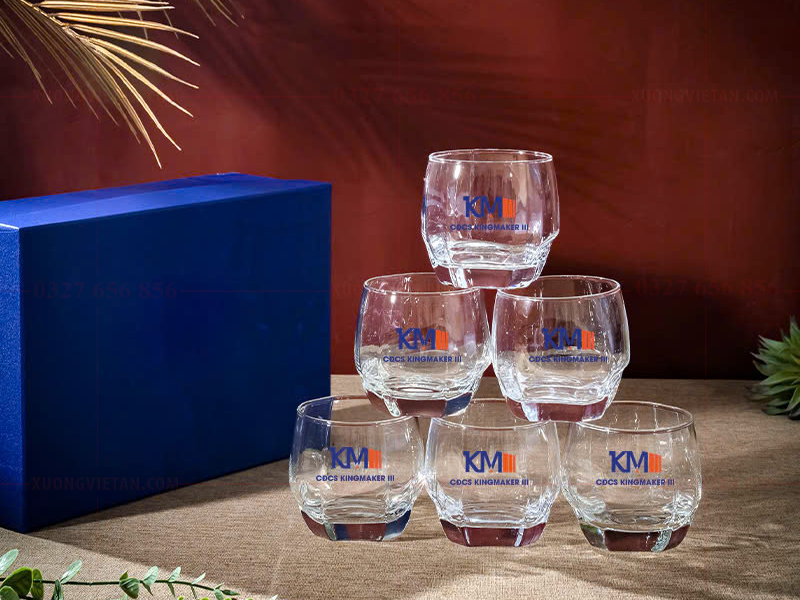 Bộ cốc thủy tinh quà tặng cho doanh nghiệp 