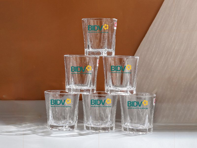 Cốc thủy tinh in logo 
