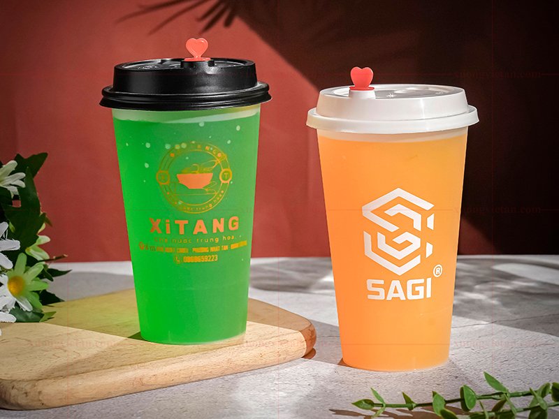 Cốc tim nhám 500ml in logo